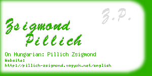 zsigmond pillich business card